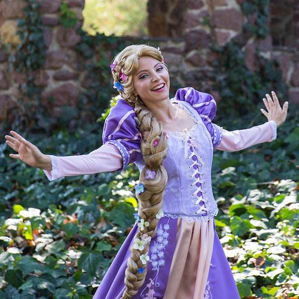 A princess character entertainer at a New York birthday party